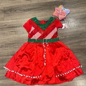 NWT JoJo Siwa Christmas Dress and Bow 14/16 XL